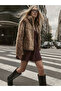 Xside Beige Stand Collar Women's Fur Coat - 2