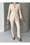Double Breasted Blazer Suit with Buckle Buttons - 7