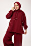 44157 - Stylish Comfortable Casual Felt Knitwear Women's Set with Pants and Single Button Jacket - 6
