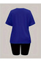 Women's Live Love Printed T-Shirt and Short Leggings Bottom Top Set - 2