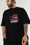 Gym, Sports, Fitness 56 Pre-Printed Black Oversize T-Shirt Men's Women's Cotton Crew Neck T-Shirt - 3