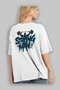 Gym, Sports, Fitness 100% White Oversize T-Shirt with Back Print for Men and Women Cotton Crew Neck T-Shirt - 3