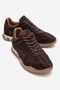 LARS Brown Suede Genuine Leather Women's Casual Sneakers