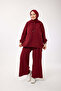 44157 - Stylish Comfortable Casual Felt Knitwear Women's Set with Pants and Single Button Jacket - 2