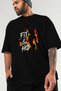Gym, Sports, Fitness 14 Pre-Printed Black Oversize T-Shirt Men's Women's Cotton Crew Neck T-Shirt - 3
