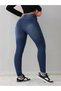 Women's Navy Blue High Waist Skinny Jean Pants - 3