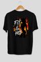 Gym, Sports, Fitness 14 Back Printed Black Oversize T-Shirt Men's Women's Cotton Crew Neck T-Shirt - 2