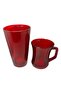 Red Amber Special Color Rare Handmade Cup Set - 4