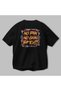 Gym, Sports, Fitness 3 Back Printed Black Oversize T-Shirt Men's Women's Cotton Crew Neck T-Shirt - 3