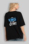 Gym, Sports, Fitness 51 Back Printed Black Oversize T-Shirt Men's Women's Cotton Crew Neck T-Shirt - 4