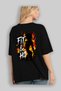 Gym, Sports, Fitness 14 Back Printed Black Oversize T-Shirt Men's Women's Cotton Crew Neck T-Shirt - 4