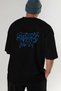 Gym, Sports, Fitness 100% Black Oversize T-Shirt with Back Print for Men and Women Cotton Crew Neck T-Shirt - 7
