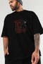 Gym, Sports, Fitness Front Printed Black Oversize T-Shirt Men Women Cotton Crew Neck T-Shirt - 4