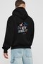 Gym, Sports, Fitness 76 Black Hoodie with Back Print Oversize Hooded Sweatshirt Men Women