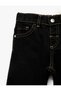 Cotton Relaxed Fit Denim Trousers with Elasticated Waist and Buttons - 5