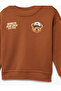 Long Sleeve Crew Neck Teddy Bear Printed Sweatshirt - 3