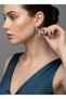 Silver Silver Color Vertical Form Special Design Stone Detailed Steel Women's Earrings