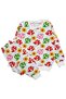 Girl's Cotton Fabric White Color Mushrooms Patterned Long Sleeve Fleece-Lined Winter Pajamas Set - 2