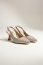 Women's Emma Gold Satin Stone 7 cm Thin Heeled Shoes & Stileto - 4