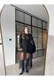 Black Knit Dress with Tulle Detail - 8