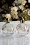 Set of 2 Gold Striped Origami Salt and Pepper Shakers |   Glass Salt Shaker |   Glass Pepper Shakers