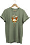 Minimal Butterfly and Flower Printed 100% Cotton Regular Fit Crew Neck T-Shirt