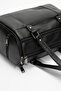 Verona Women's Shoulder Strap Handbag Real Leather Black - 8