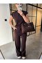 Stand-Up Collar Modal Suit Brown - 4