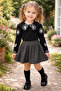 Girl's Black Patterned Blouse & Glitter Skirt Set I Special Design I Shiny Skirt Combination I 3-9 Years Old - 5