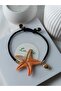 Orange Starfish Gold Fish Handmade Polymer Clay Bracelet Women's Black Bracelet - 2