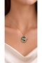 Gold Color Women's Necklace with Dragonfly Figure and Natural Stone Look Zircon Detail - Non-Tarnish Steel - 3