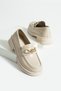 Cream Skin Women's Classic Loafer - Light Serrated Sole Buckle Casual Shoes - Comfortable Insole - 2