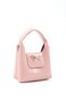 Crinkled Textured Pink Shk214 Single Compartment Handbag, Handbag, and Shoulder Bag with Bow Detail, Snap Fasteners, and Crossbody Strap - 2