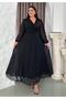 Women's Double-Breasted Collar Top Block Sequin Waist Detail Lined Side Zipper Chiffon Long Sleeve Maxi Evening Dress - 7
