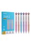 Multi-Colored 6pcs Lekreo GP146AS 6pcs Multicolor Gel Pen 0.5mm 4-in-1 Student Colored Pens Fine Poi