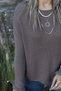 Mink Standard Size Boat Neck Knit Sweater - 4