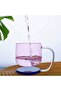 Pinterest 350 Mlcolorful Transparent Glass Cup with Self-Standing Glass Stand – Modern and Stylish Design Mug