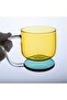Pinterest 350 Mlcolorful Transparent Glass Cup with Self-Standing Glass Stand – Modern and Stylish Design Mug