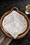 Set of 6 White Silver Embroidered Presentation Napkins Coffee and Tea Coasters - 4