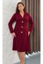 Women's Plus Size V-Neck Seashell Brooch Long Sleeve Stretchy Midi Evening Dress 25101 - 7