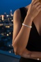 Women's Steel Bracelet Luxury Waterway Non-Tarnish Baguette Silver Color Women's Bracelet 16+2cm