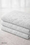 3-Piece Cotton Foot Towel Set Embossed Pattern 50X70 cm Light Gray - 2