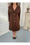 Women's Plus Size V-Neck Seashell Brooch Long Sleeve Stretchy Midi Evening Dress 25101 - 7