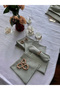 Premium Linen Sage Green 6-Piece Napkin Set (40x40) With Hair Clip Gift - 6