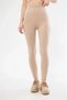 Corded Fabric Full Stretch Fabric High Waist Shaping / Sculpting Leggings for Daily and Sports Use - Beige