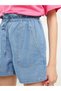 Trendlucky High Waist Standard Fit Straight Pocket Detailed Women's Jean Shorts with Difference - 3