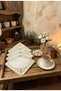 Set of 6 White Base Gold Embroidered Presentation Napkins Coffee and Tea Coaster Set - 4