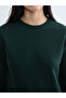 Lcw Everyday Green Crew Neck Women's Thick Sweatshirt - 3