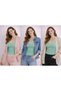 Women's Casual Tank Top, Women's Lace Cotton Casual Tank Top, Women's Green Cotton Tank Top - 6