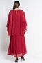Red Solid Maxi Long-Sleeve Dress - 6